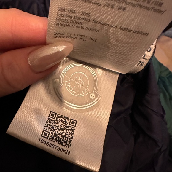 MONCLER MENS Longue Saison Jacket Coat Classe 1 baseball down - Picture 11 of 11